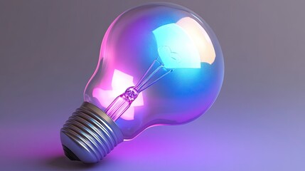 A lightbulb glowing with innovation illuminating vibrant ideas for the future in creative industries with colorful neon
