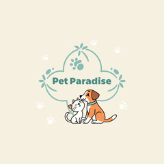 pet shop logo design vector 