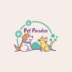 pet shop logo design vector 