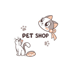 pet shop logo design vector 