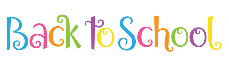 BACK TO SCHOOL colorful vector hand lettering banner