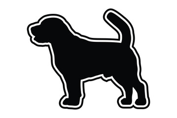 Labrador Retriever silhouette vector. Black silhouettes of dogs. Dog vector logo.
