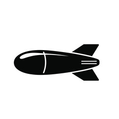 A detailed black and white illustration of a bomb, highlighting its shape and features. The bomb is designed with fins and a sleek body