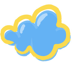 Abstract Color Doodle Cloud Illustration