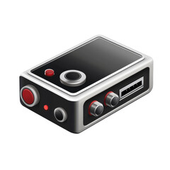 Fototapeta premium A Retro Futuristic Gadget Ready for Action with Polished Metallic Accents on transparent background