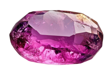Faceted pink gemstone close