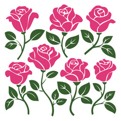 Obraz premium Rose logo design, colorful rose design, professional rose vector design
