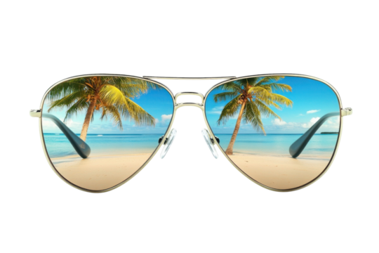 Beach view in sunglasses