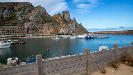 Sardinian sea Buggerru coast, San Nicolo' beach, Portixeddu  village, Italy