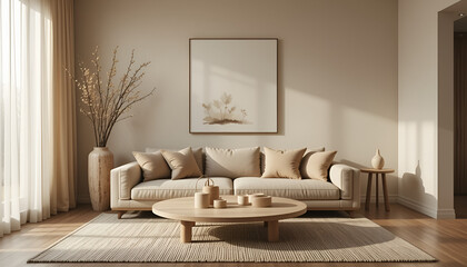 Cozy Neutral Living Room with Sofa and Decor