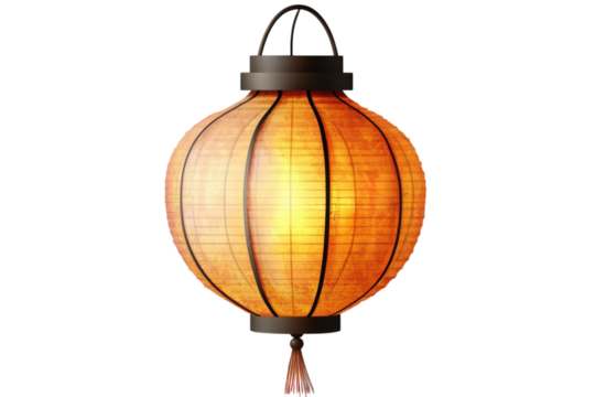 Glowing orange paper lantern