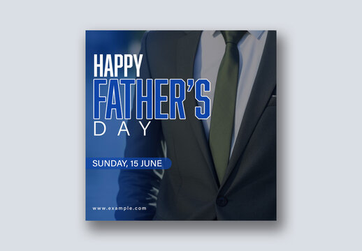 Happy Father&rsquo;s Day Editable Social Media Post with Formal Dress.