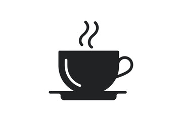 Hot coffee cup with steam vector icon illustration