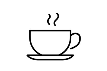 Hot coffee cup simple vector icon graphic design