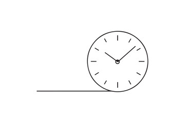 Wall Clock continuous one line drawing minimalism design