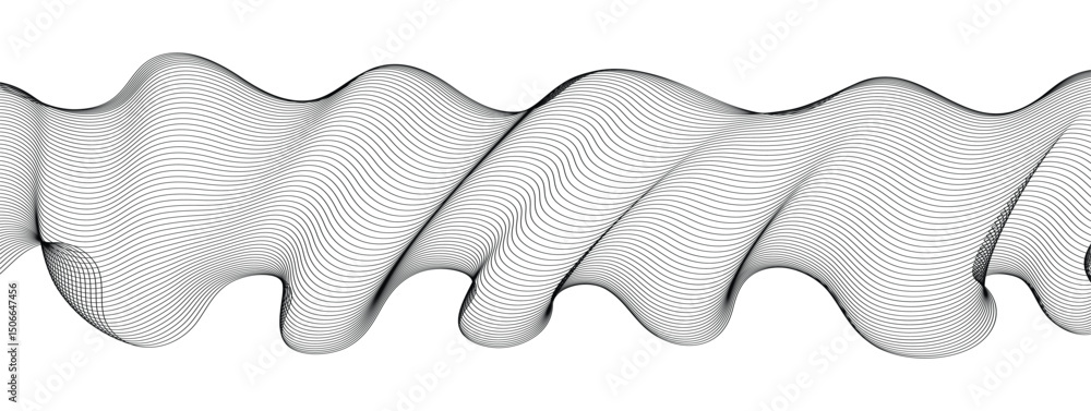 Poster close up of an abstract background of curved lines. seamless pattern with white lines. dynamic shape