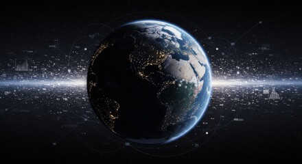 Earth glows with life  data in a digital cosmos