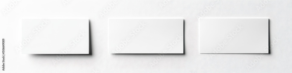 Poster collection of blank adhesive labels in rectangular shape isolated on white background