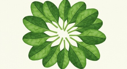 Fototapeta premium Emerald rosette A circle of spinach leaves creates a vibrant natural bloom against a creamy backdrop