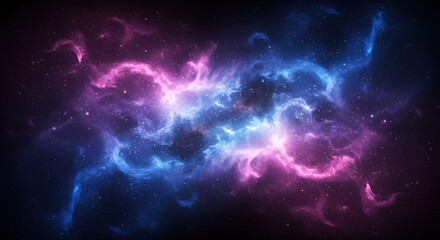 Fototapeta premium Ethereal Nebula Symphony A cosmic ballet of light color swirling in the vast expanse of space