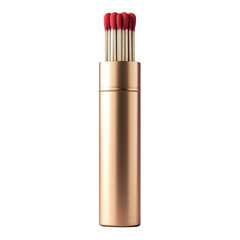A sleek copper match holder a symbol of preparedness ready to spark warmth on transparent background