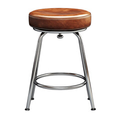 A vintage inspired chrome bar stool inviting conversation and timeless on transparent background