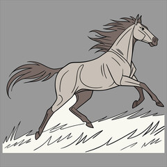  running horse cartoon vector
