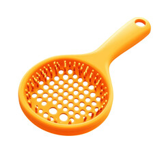 Innovative orange scalp massager designed for hair health and relaxation on transparent background