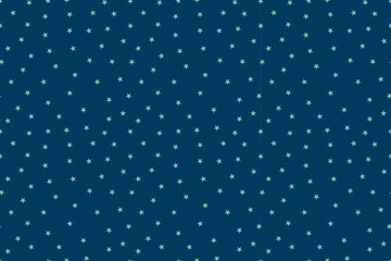 Beautiful seamless pattern on  dark blue background. Green stars in night sky. For backgrounds, wallpapers, textiles, packaging, and  website.