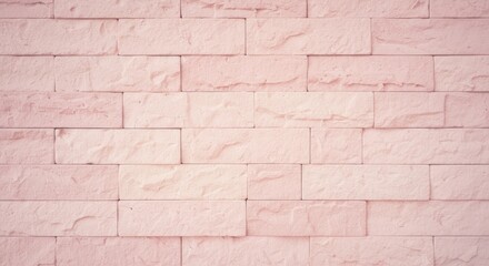 Obraz premium Rosetinted brick wall warm and textured with horizontal pattern