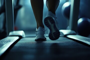 Walking Treadmill. Gym Equipment for Cardiovascular Exercise and Fitness Training