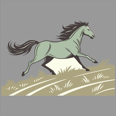  running horse cartoon vector