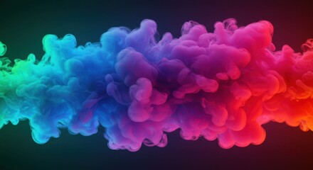 Obraz premium Swirling rainbow smoke fills the dark void a painterly explosion of color