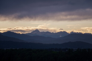 Julian Alps mountain Range sunset