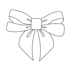 Decorative bow design created with simple lines for craft and artistic projects