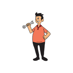 Character symbol of an automotive mechanic.eps