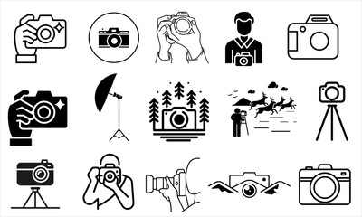 Fototapeta premium Camera icon set. photo camera icon. camera photography icon.