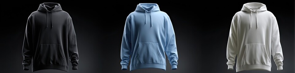Three Solid Color Hoodies