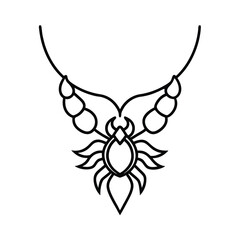 A Necklace Featuring Scorpion Wings Spreading From Center