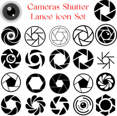 Camera lens icon collection. Set of camera lens icons. Video and photo camera lens icons. Camera lens logo icon set..