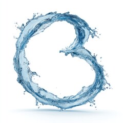 Water swirls forming a letter