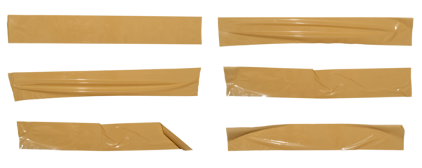 Set of brown banners paper stickers sheets, Copy space for text preview tags labels elements design, isolated on white background, png