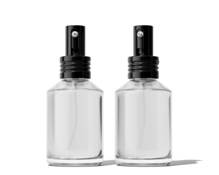 Blank Empty White Perfume Glass Bottle, Spray Bottle Isolated On Transparent Background, Prepared For Mockup, 3D Render.