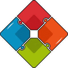 Obraz premium Square Puzzle Infographic