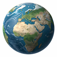 World 3D icon isolated on transparent background perfect for UI and global-themed applications  