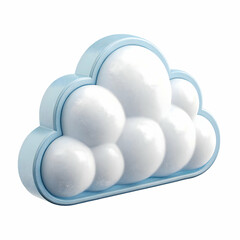 Cloud 3D icon isolated on transparent background perfect for storage and tech-based applications  