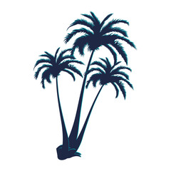 Palm tree silhouette vector. Vector illustration.
