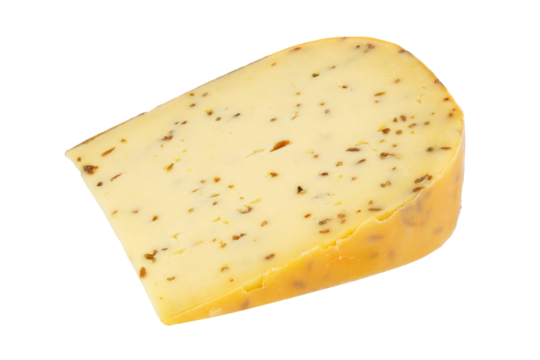 Cumin gouda cheese / Transparent background