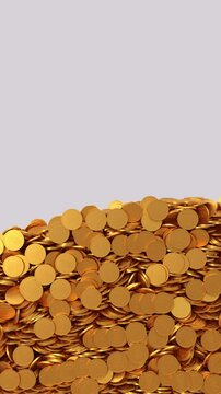 coins falling and filling the image halfway - separate alpha channel