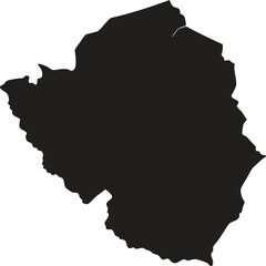 Botswana black map silhouette vector style with white background